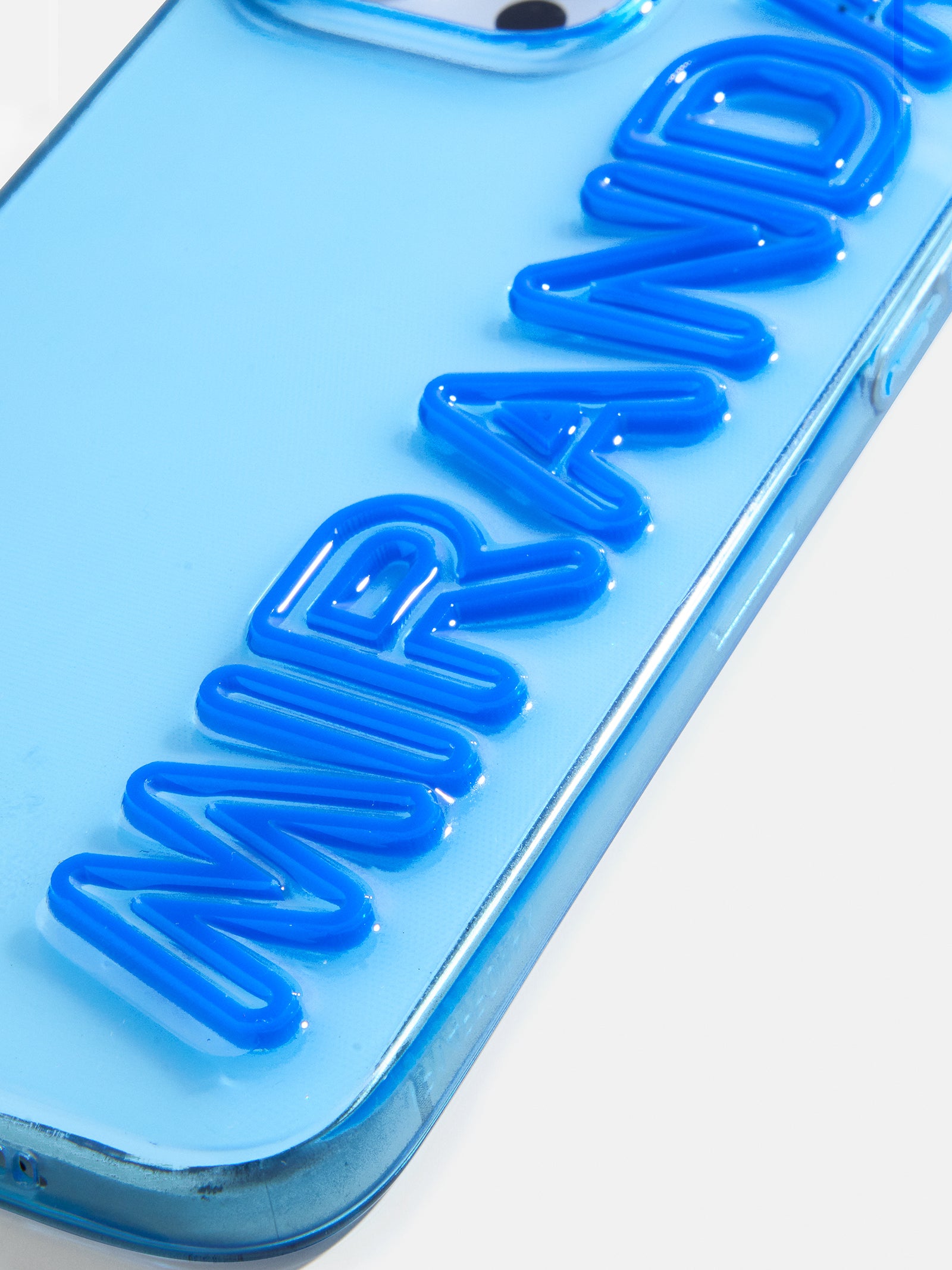 Fine Line Custom iPhone Case - Transparent Blue/Dark Blue - Image 2