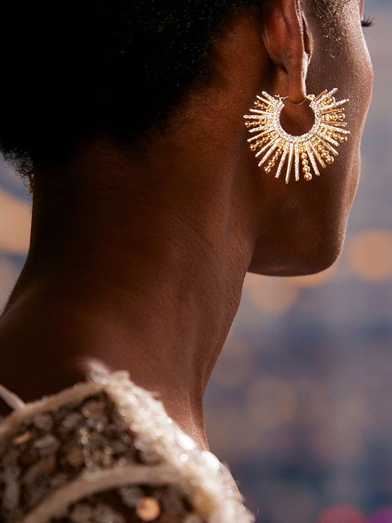 Jaskamal Earrings - Gold - Image 3