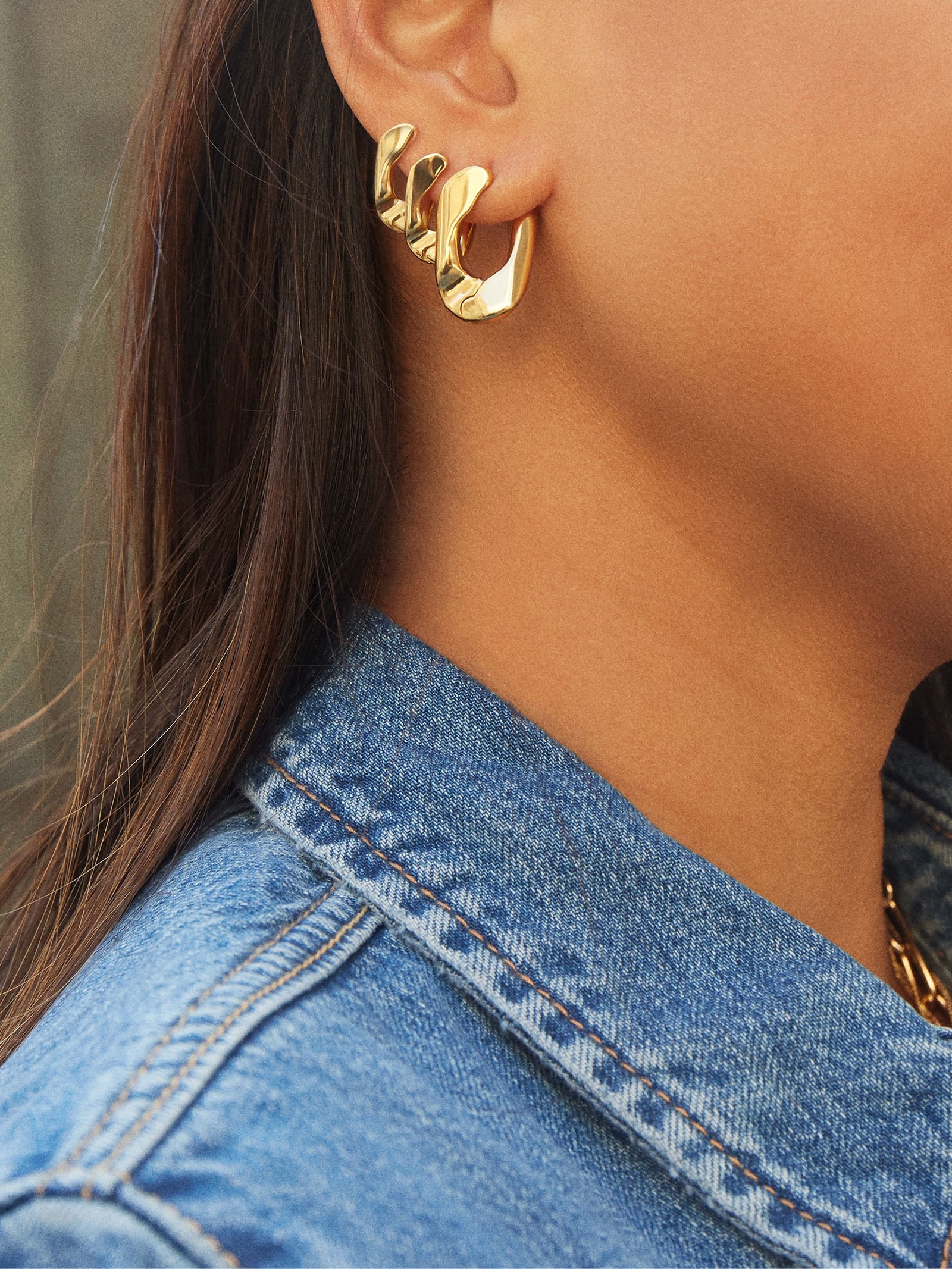 Michel Hoop Earrings - Gold - Image 2