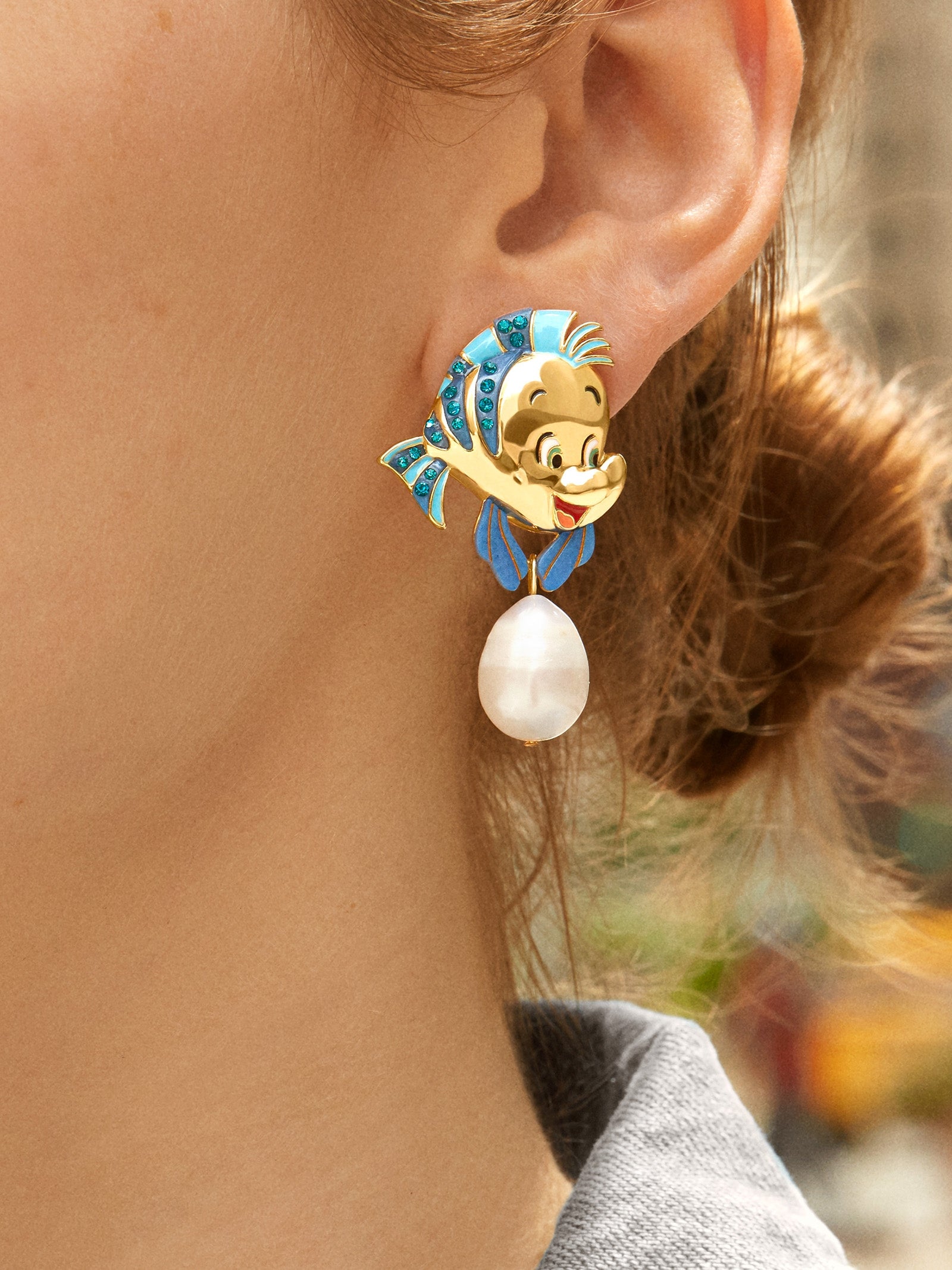Flounder disney Earrings - Blue - Image 2