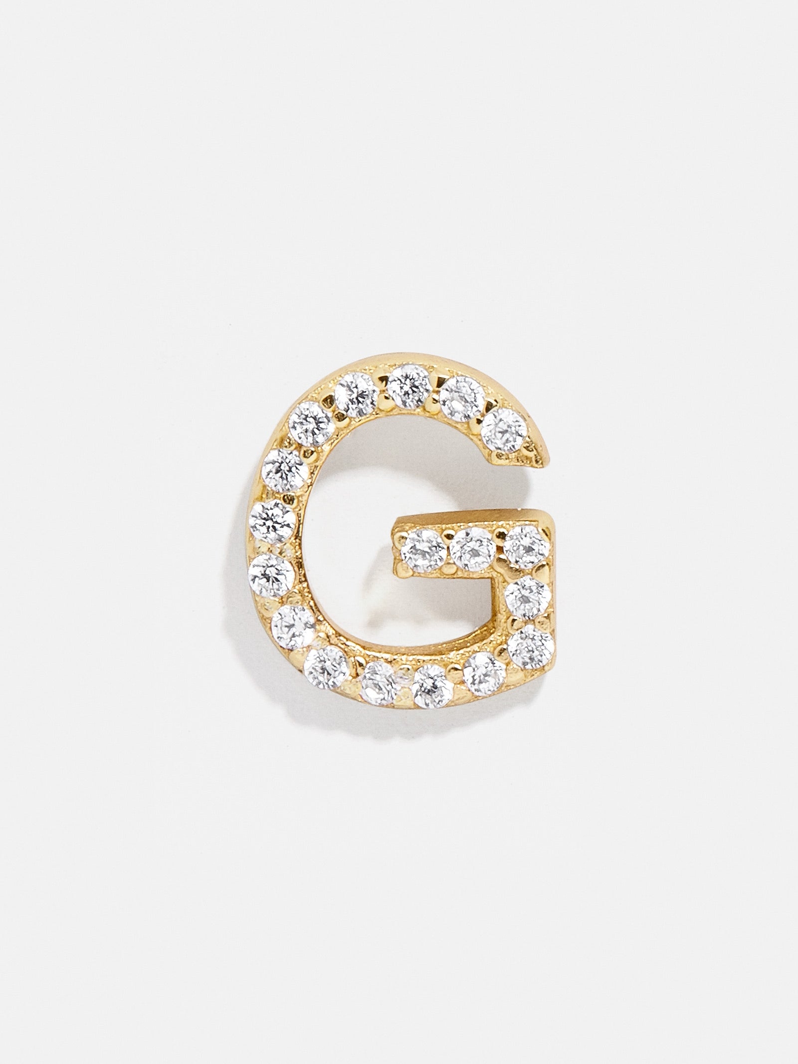 Single 18K Gold Initial Earring - Gold/Pav?? - Image 9