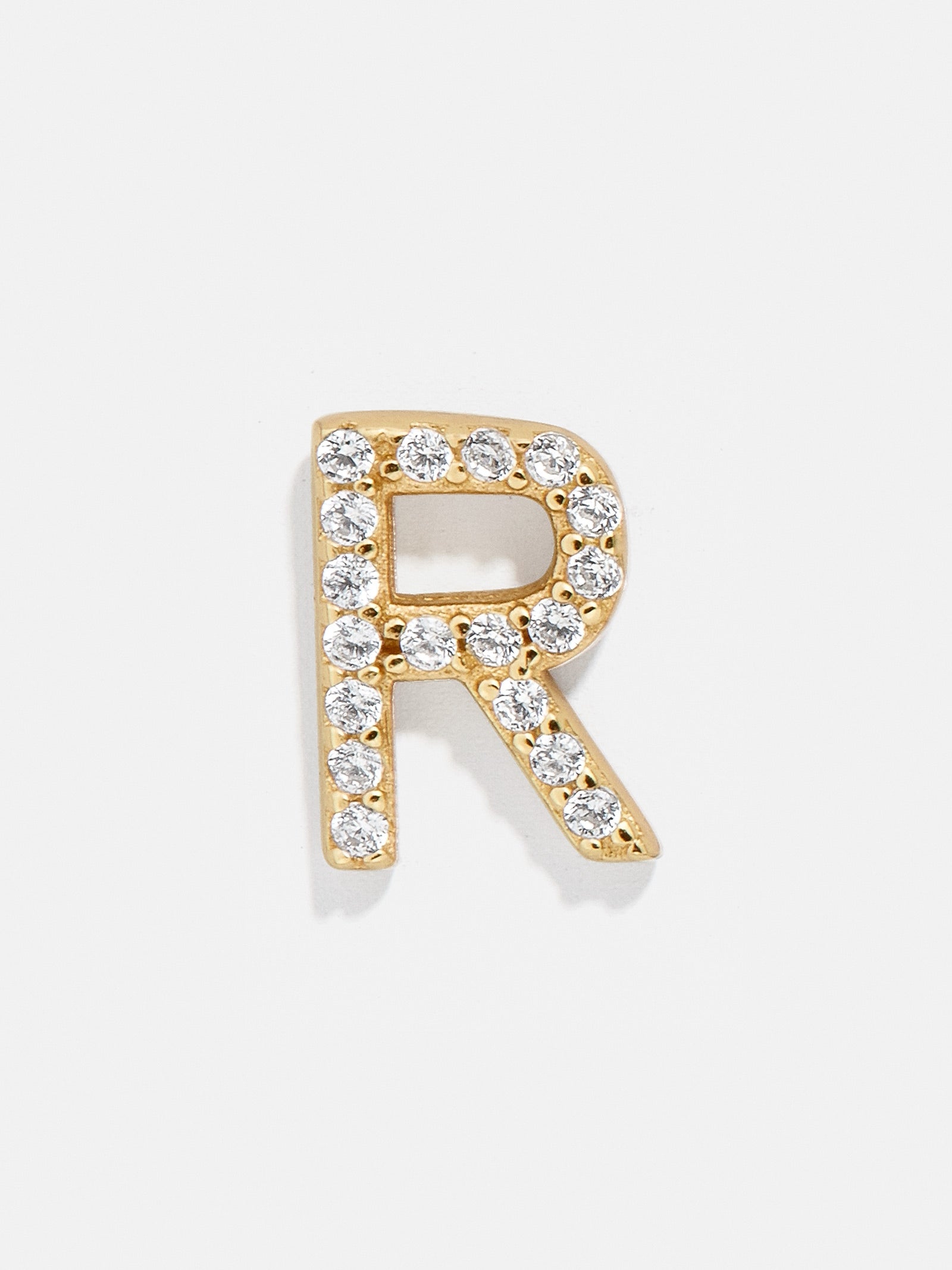 Single 18K Gold Initial Earring - Gold/Pav?? - Image 23