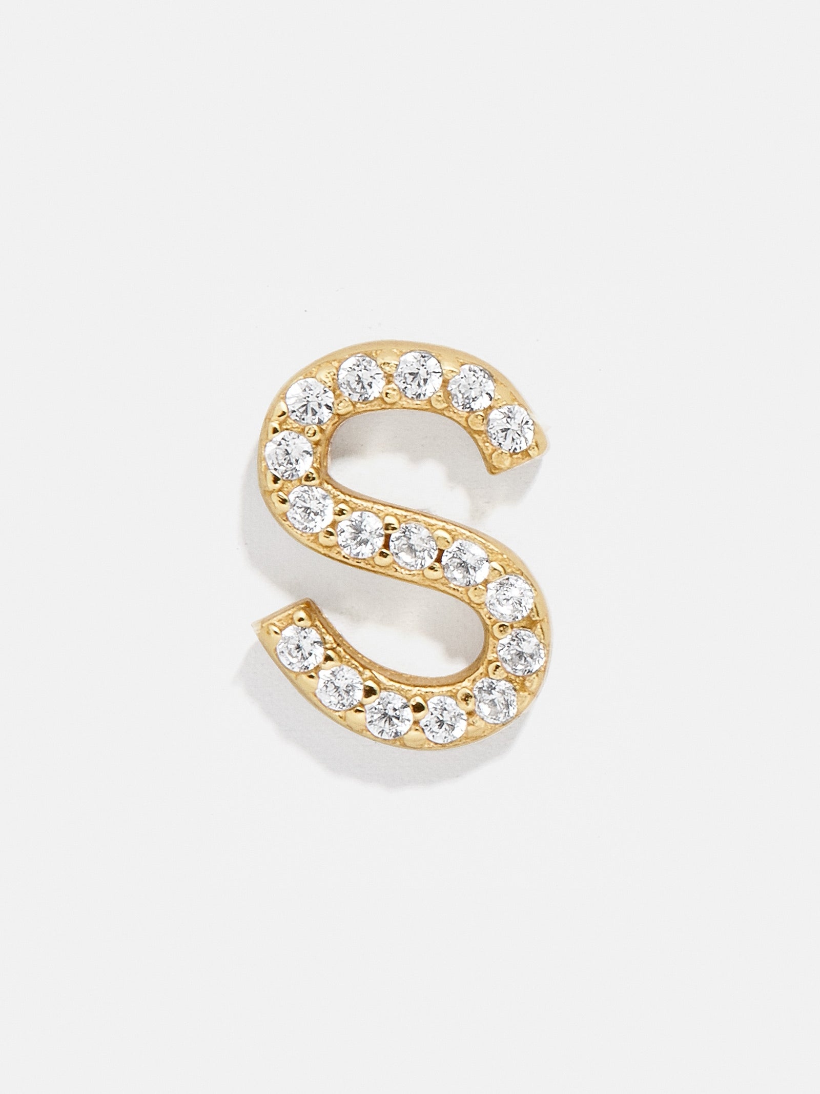 Single 18K Gold Initial Earring - Gold/Pav?? - Image 18