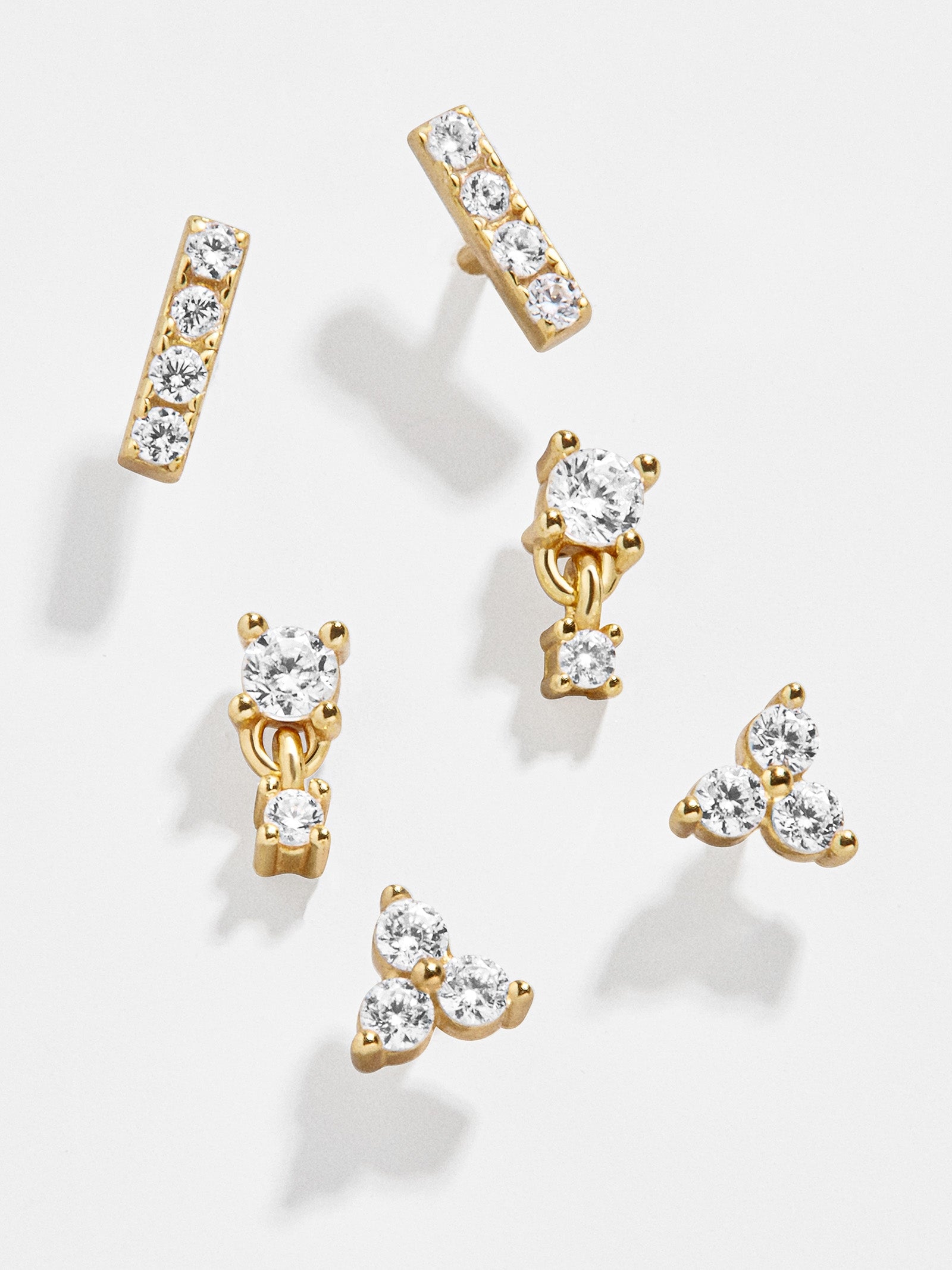 Lottie 18K Gold Earring Set - Gold/Pav??