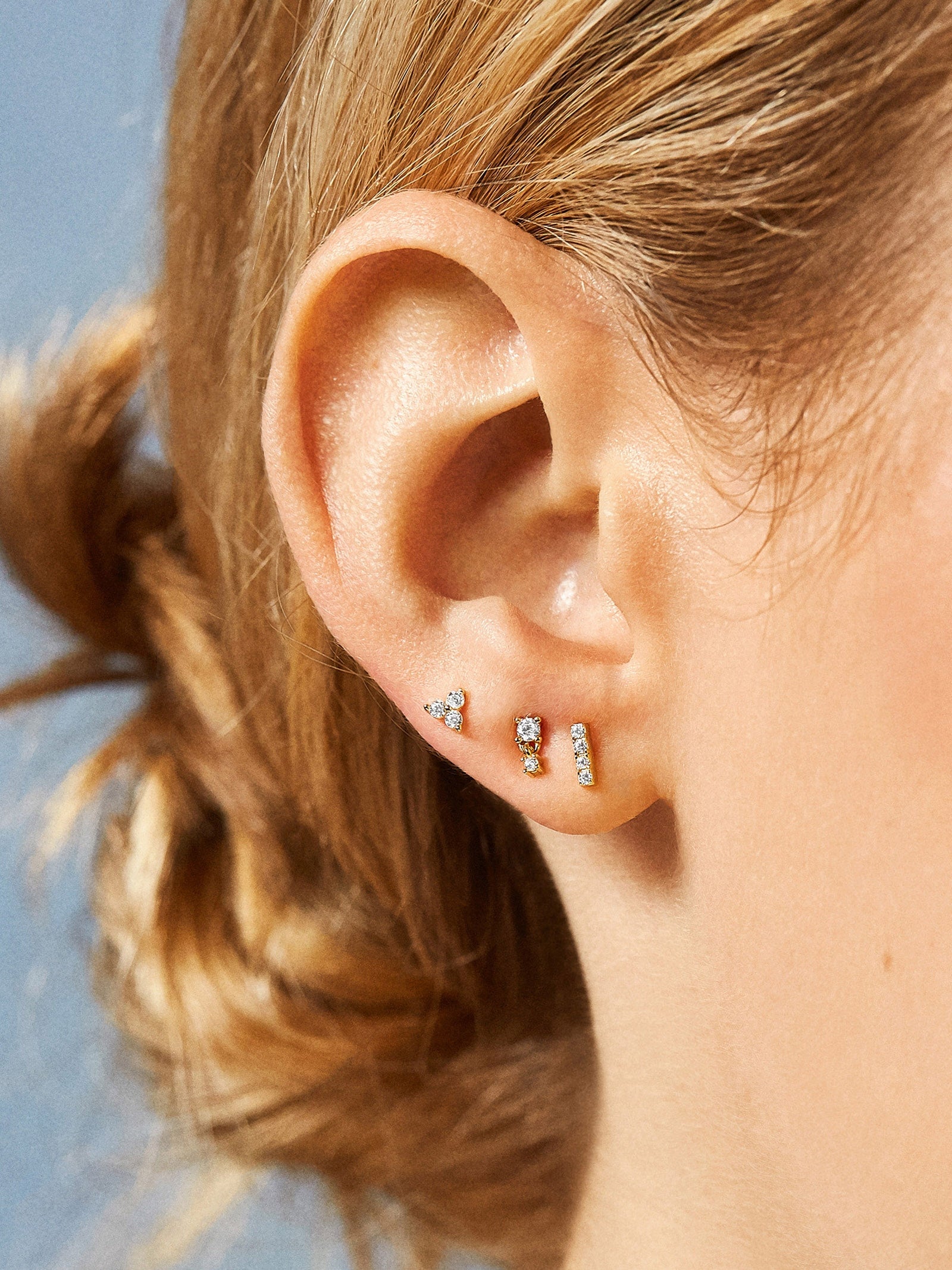 Lottie 18K Gold Earring Set - Gold/Pav?? - Image 2