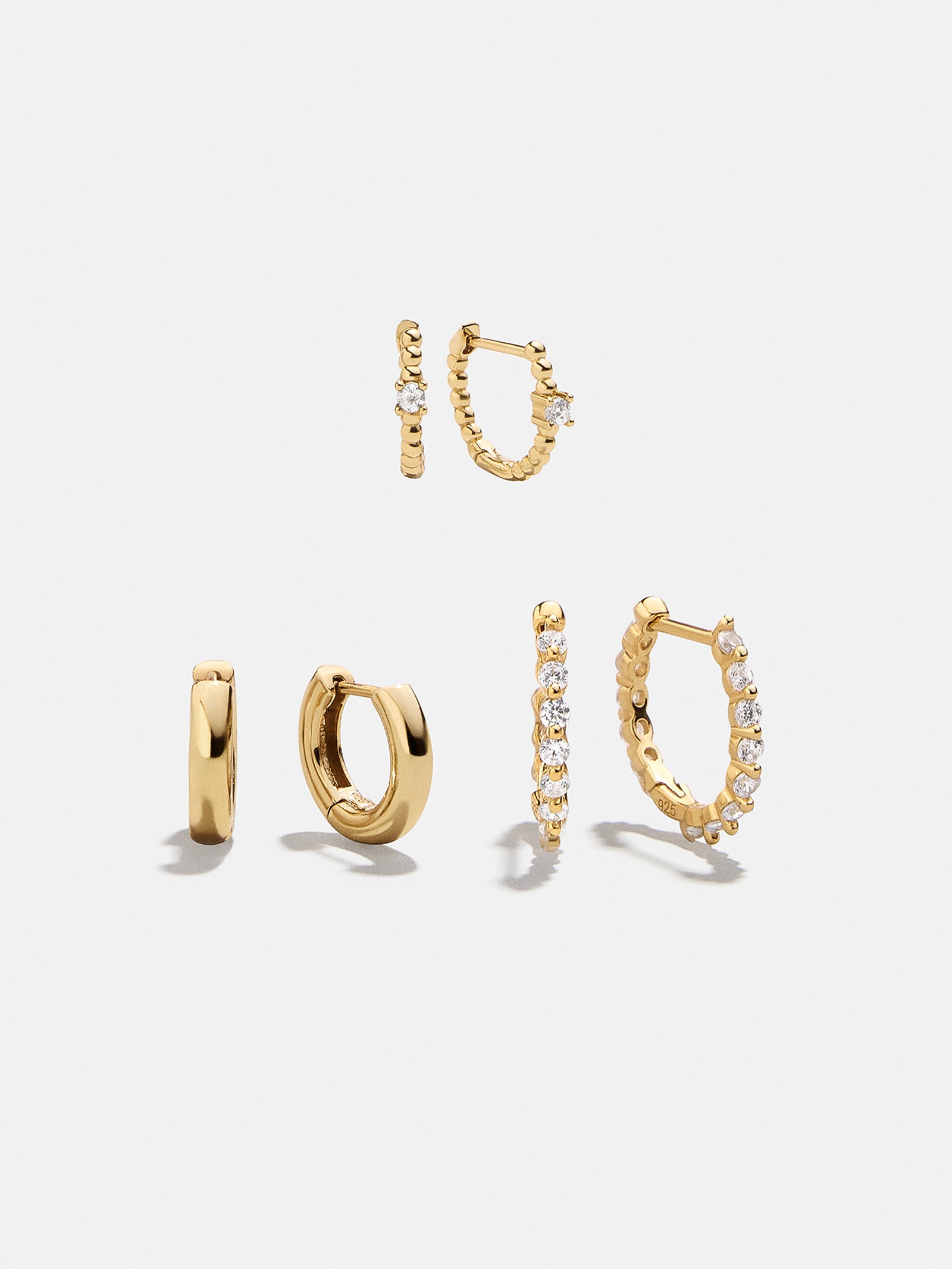 Lauren 18K Gold Earring Set - Gold/Pav??
