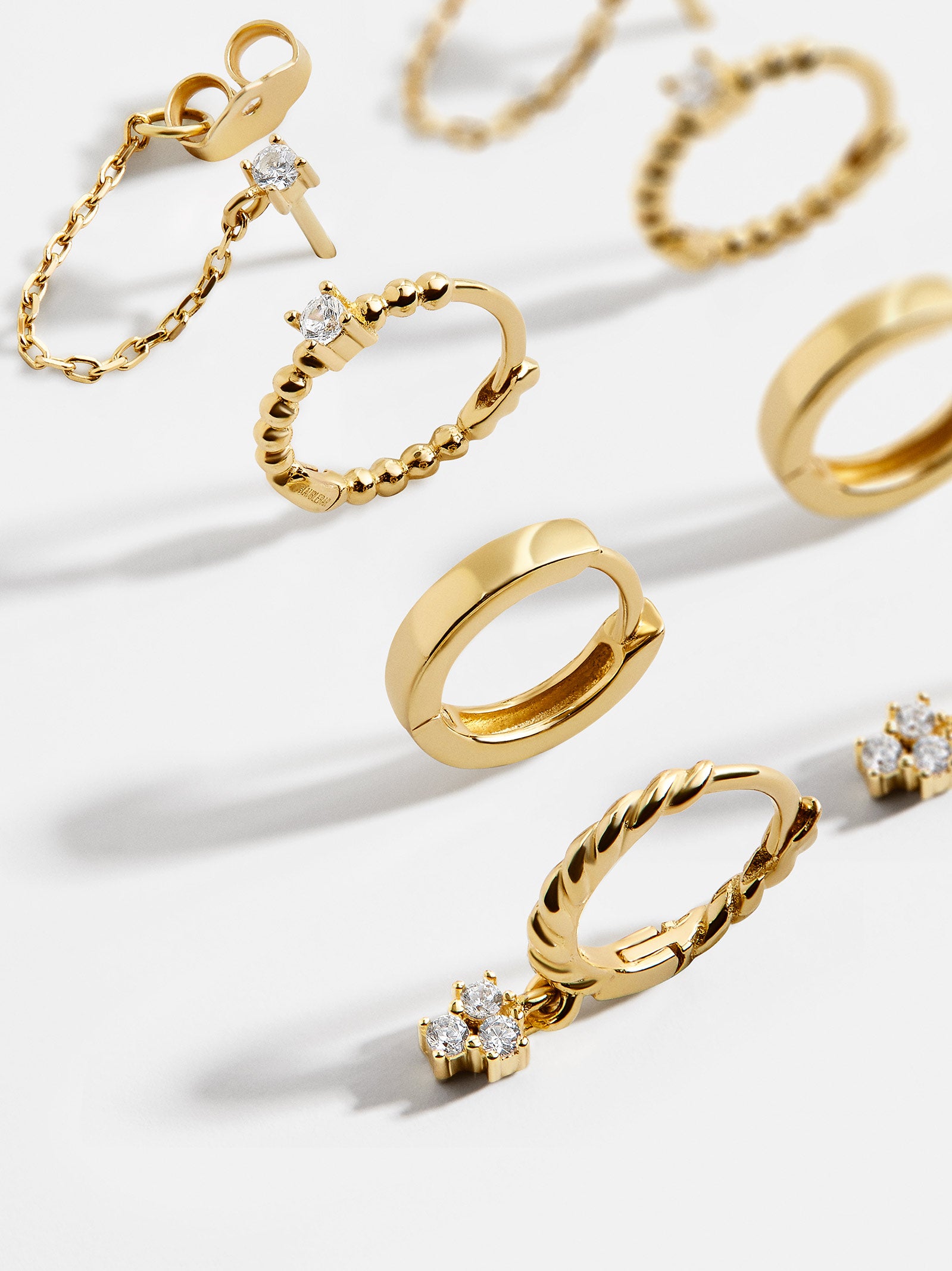 Luna 18K Gold Earring Set - Gold/Pav?? - Image 3