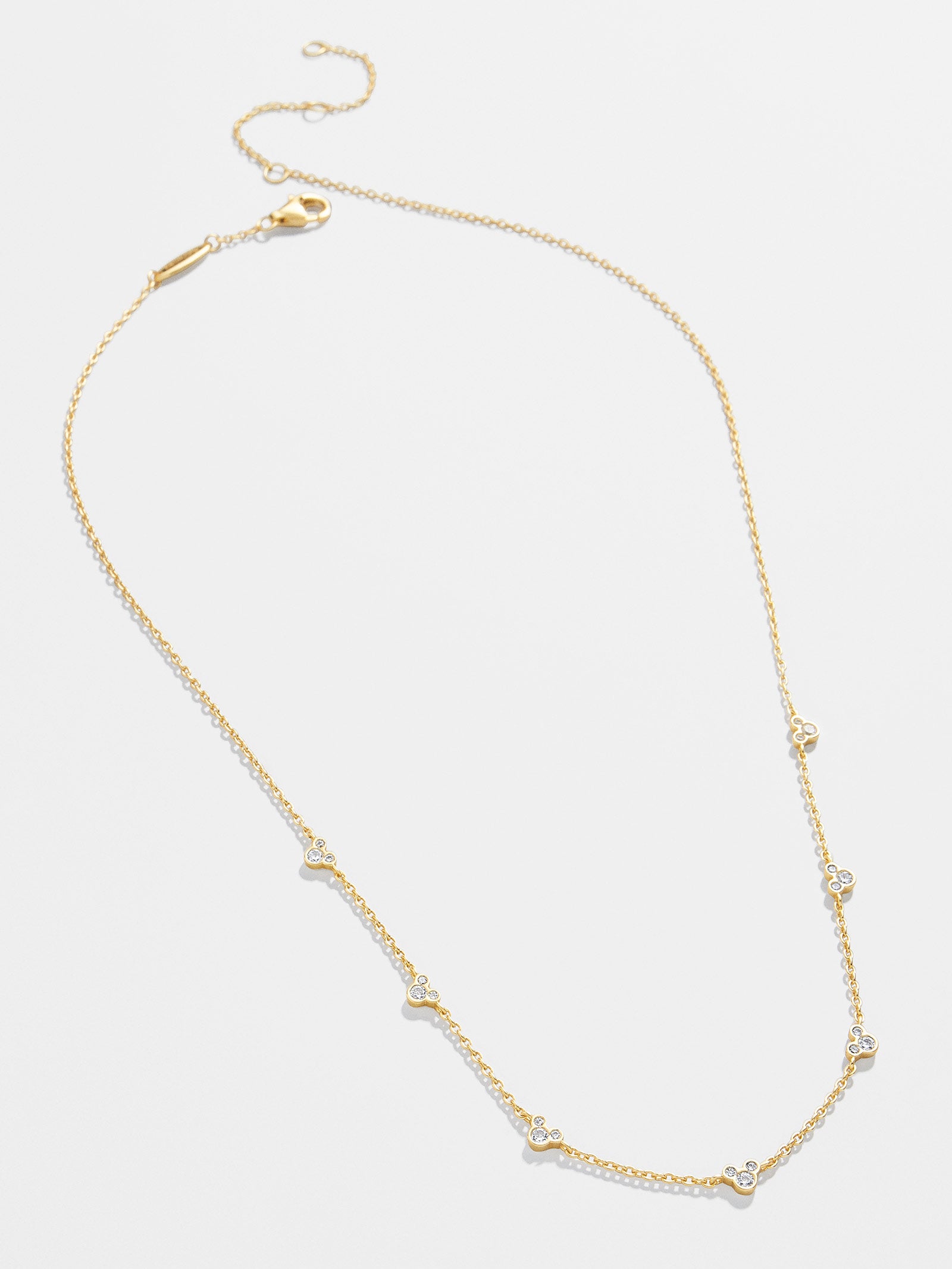 Mickey Mouse Outline 18K Gold Plated Sterling Silver Necklace - Gold/Pavé - Image 3