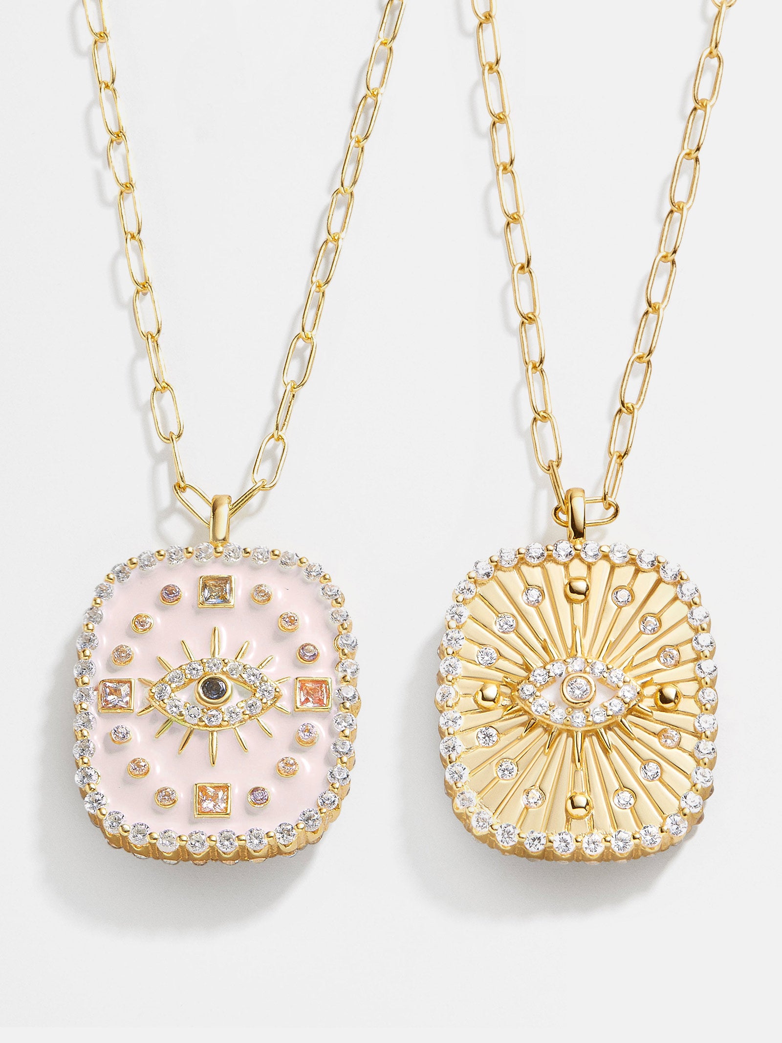 18K Gold Medallion Necklace - Evil Eye - Image 3