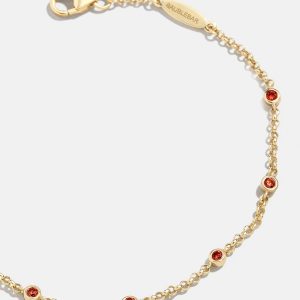 Yasmine 18K Gold Birthstone Bracelet - Garnet