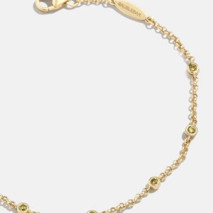 Yasmine 18K Gold Birthstone Bracelet - Peridot