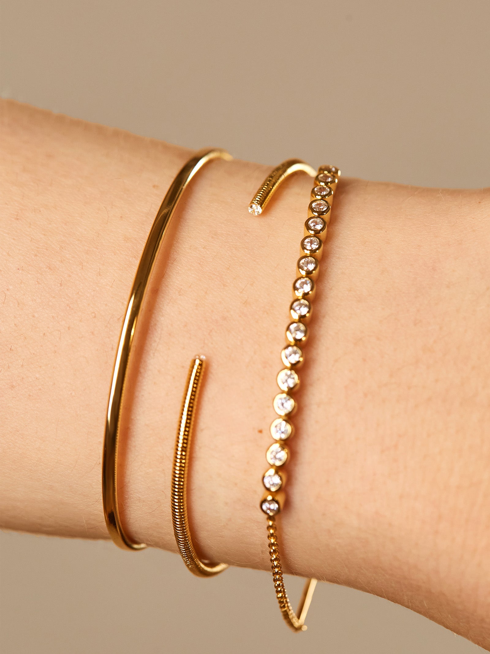 Sophie 18K Gold Tennis Bracelet - Gold/Pav?? - Image 4