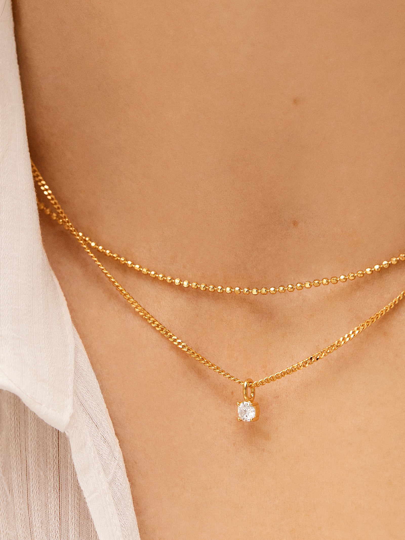 Victoria 18K Gold Necklace - Gold/Pav?? - Image 3