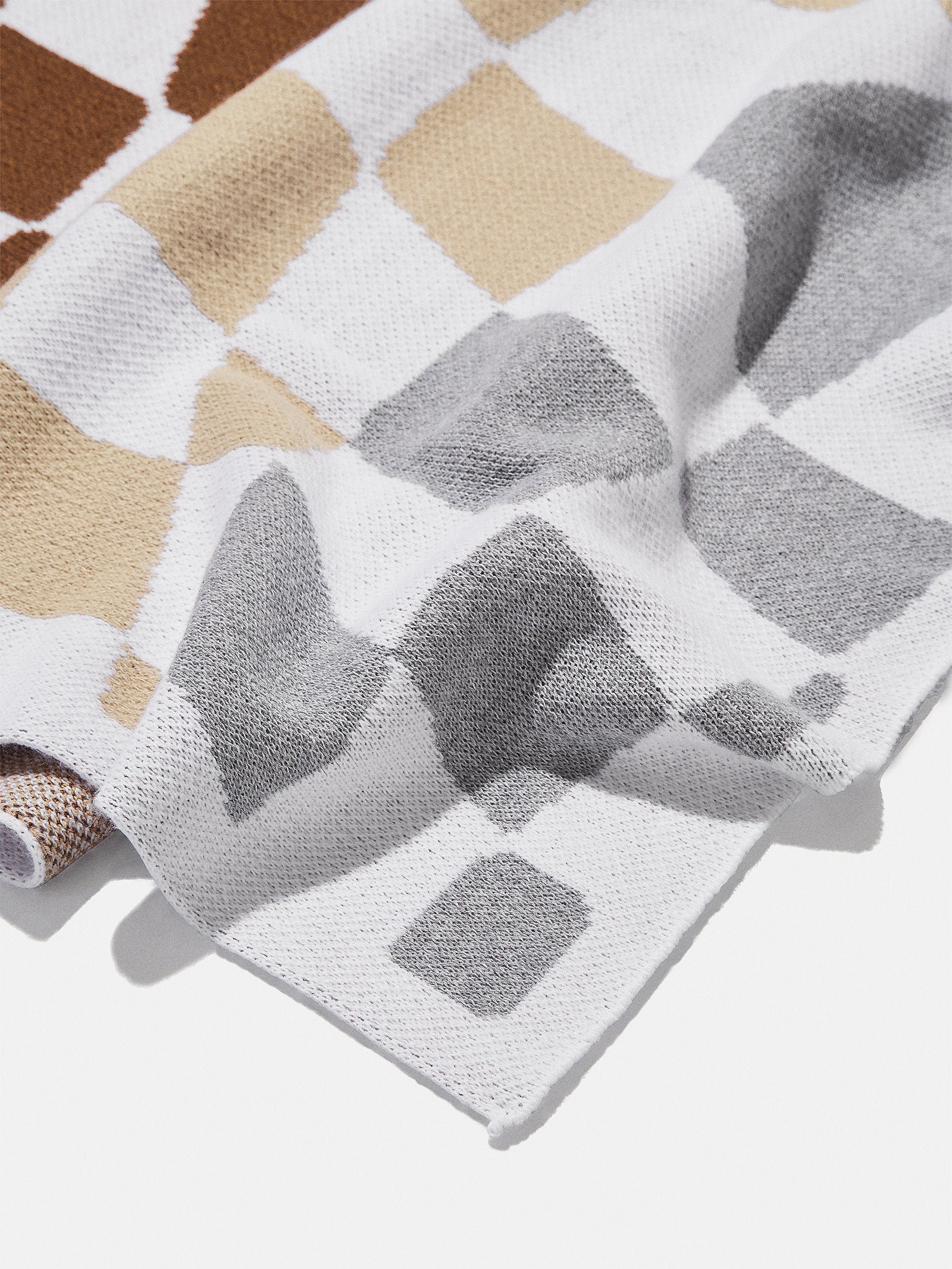 3D Check Custom Blanket - White/Brown - Image 4