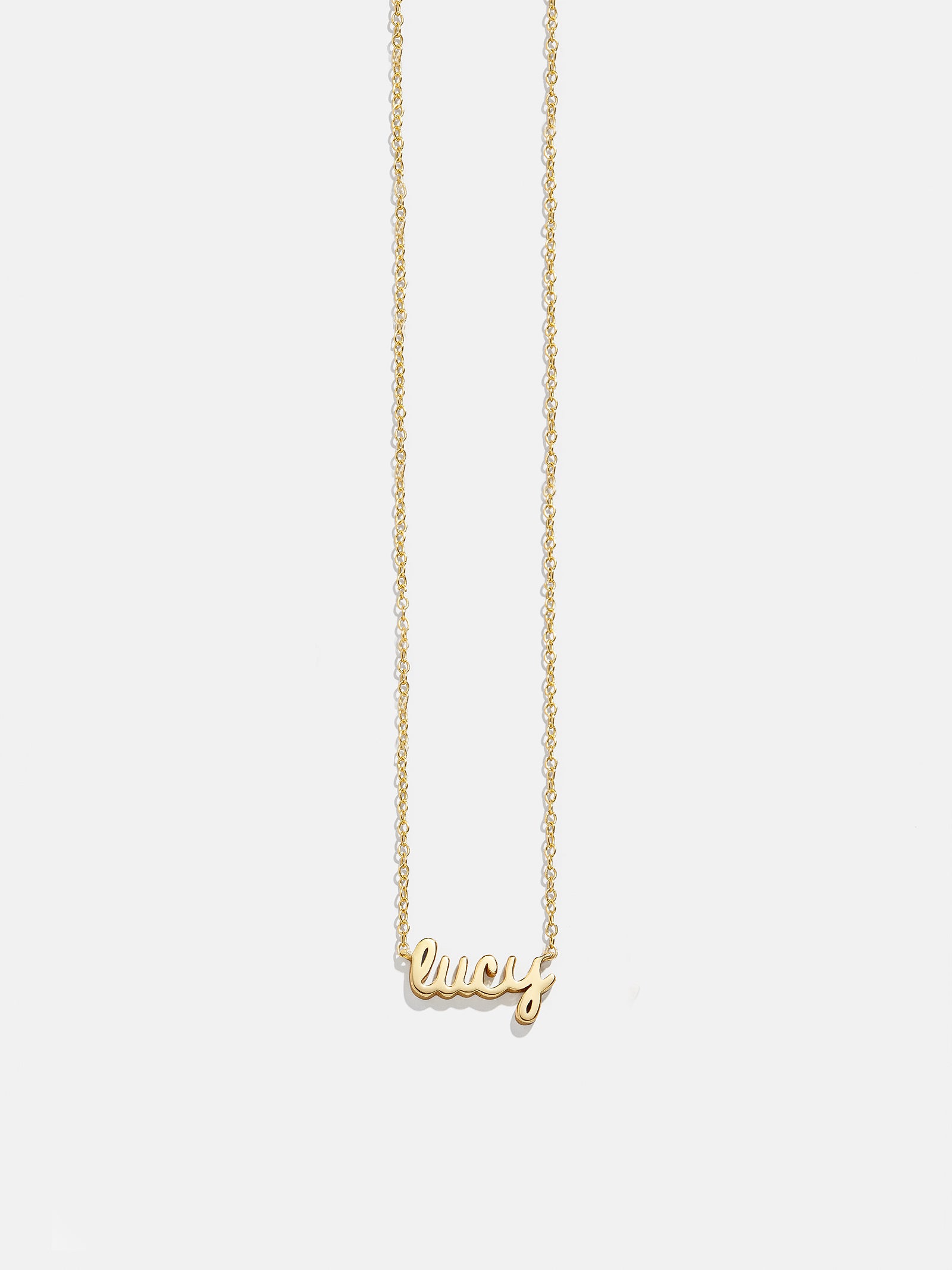 18K Gold Custom Nameplate Necklace - Mini Script - Image 5