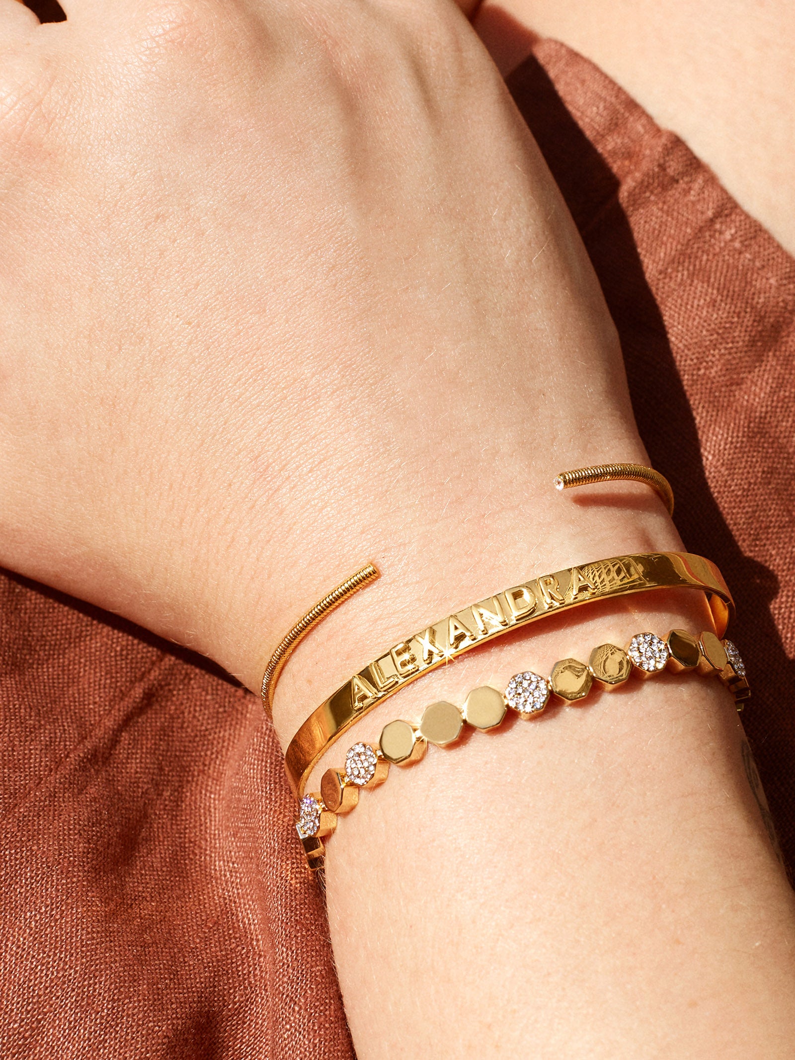 18K Gold Custom Cuff Bracelet - Image 4