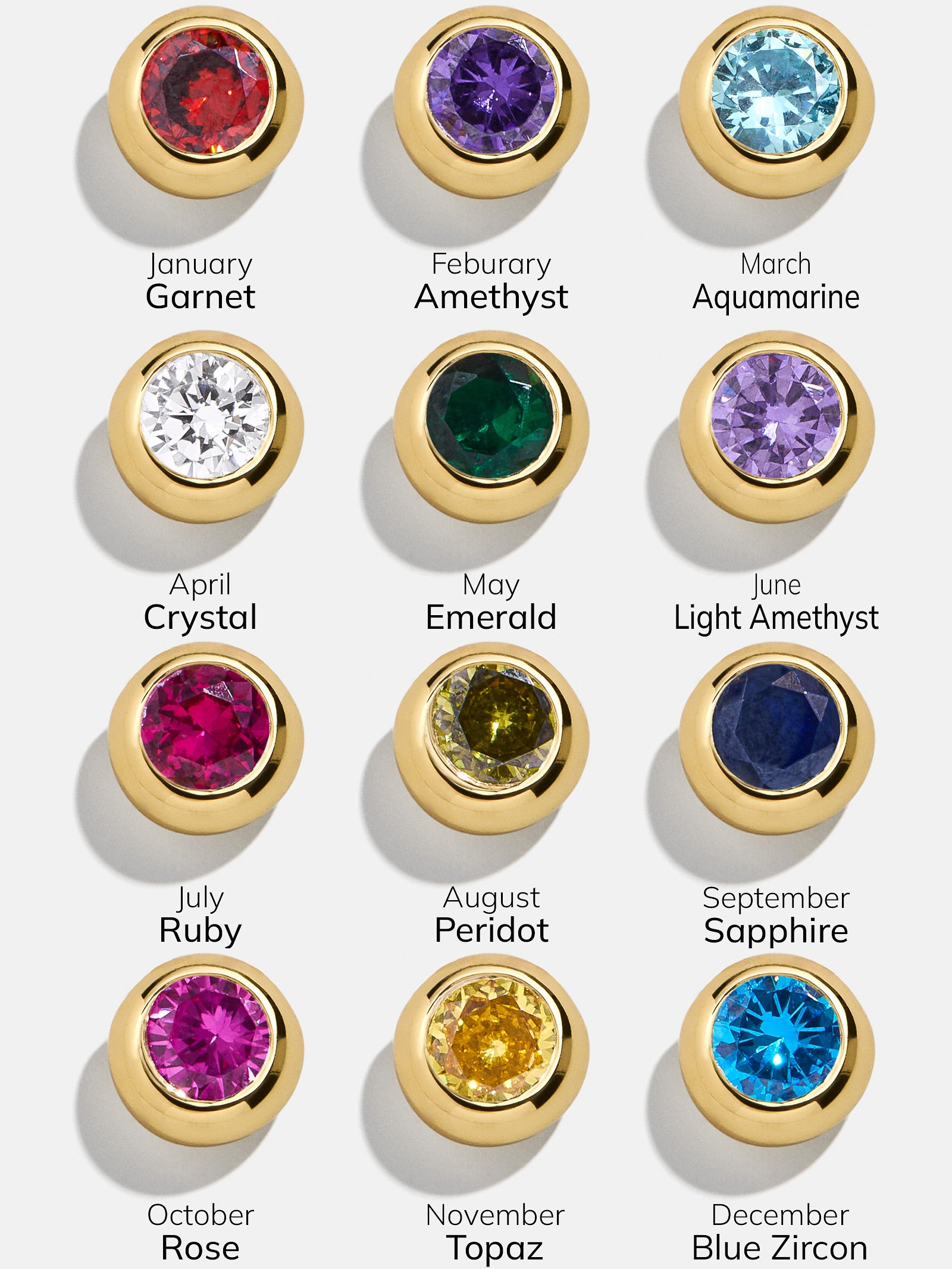 18K Gold Birthstone Stud Earrings - Sapphire - Image 3