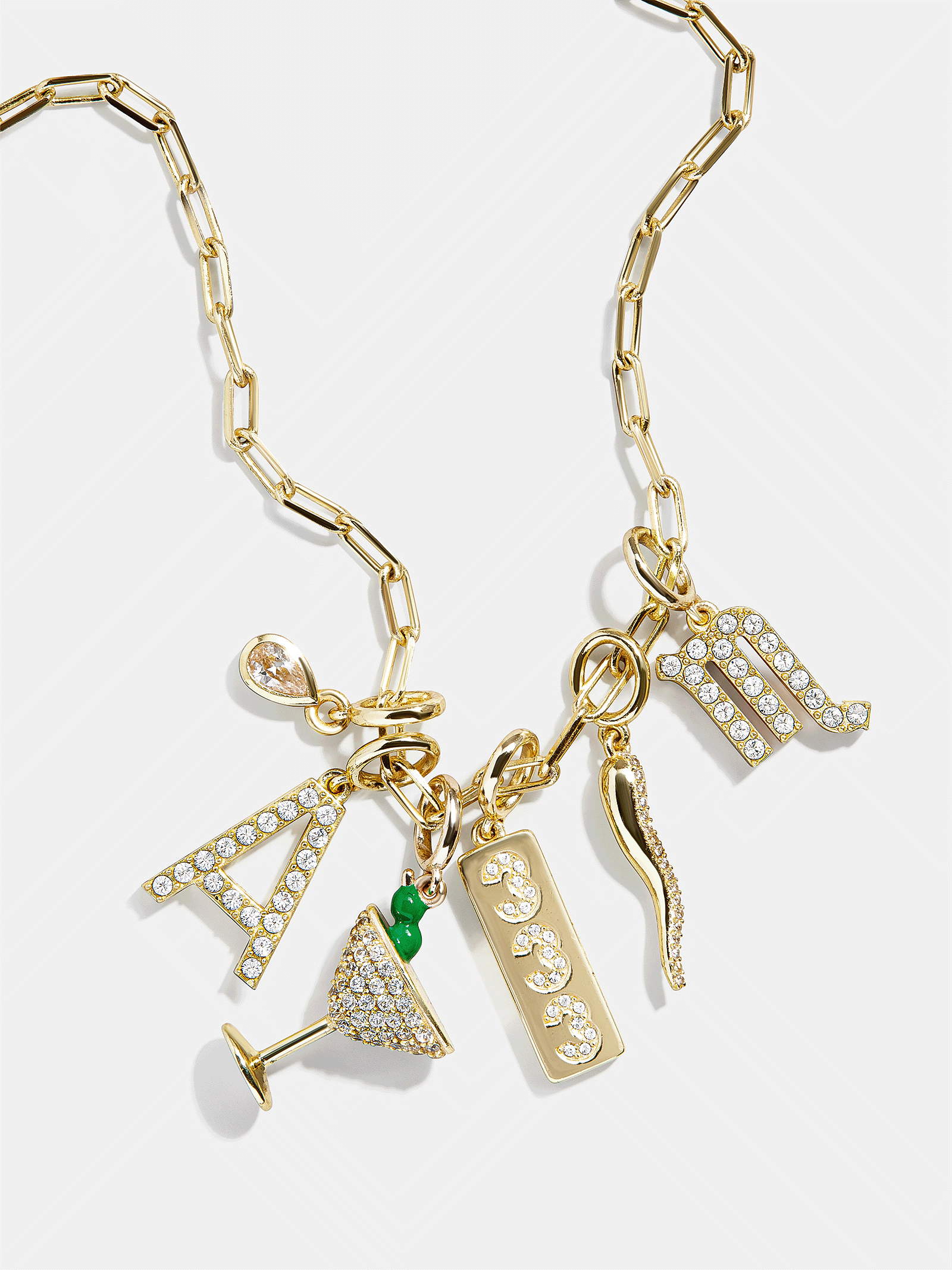 Cluster Charm Necklace Base - Paperclip Chain