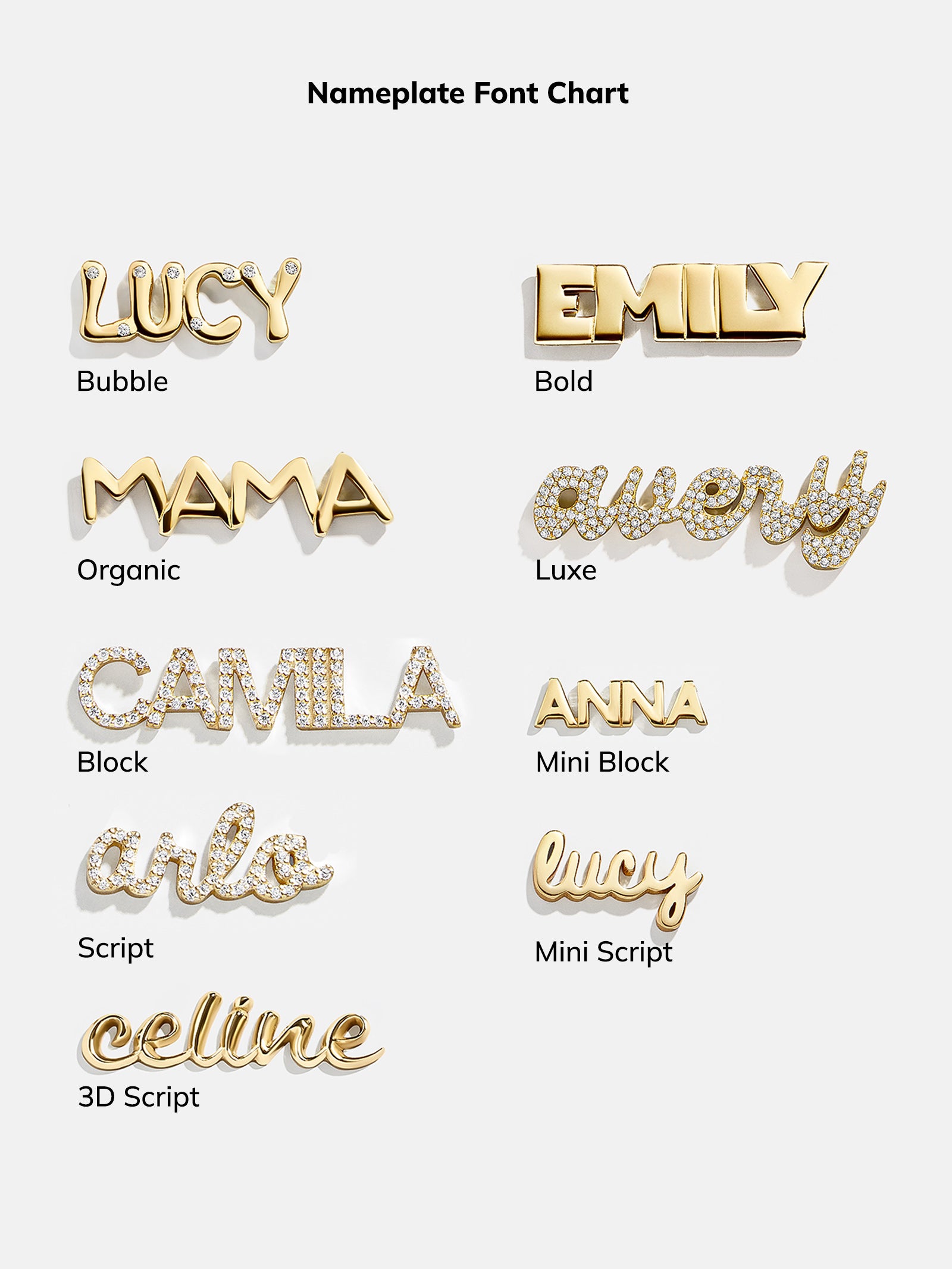 18K Gold Custom Nameplate Necklace - Bubble - Image 9