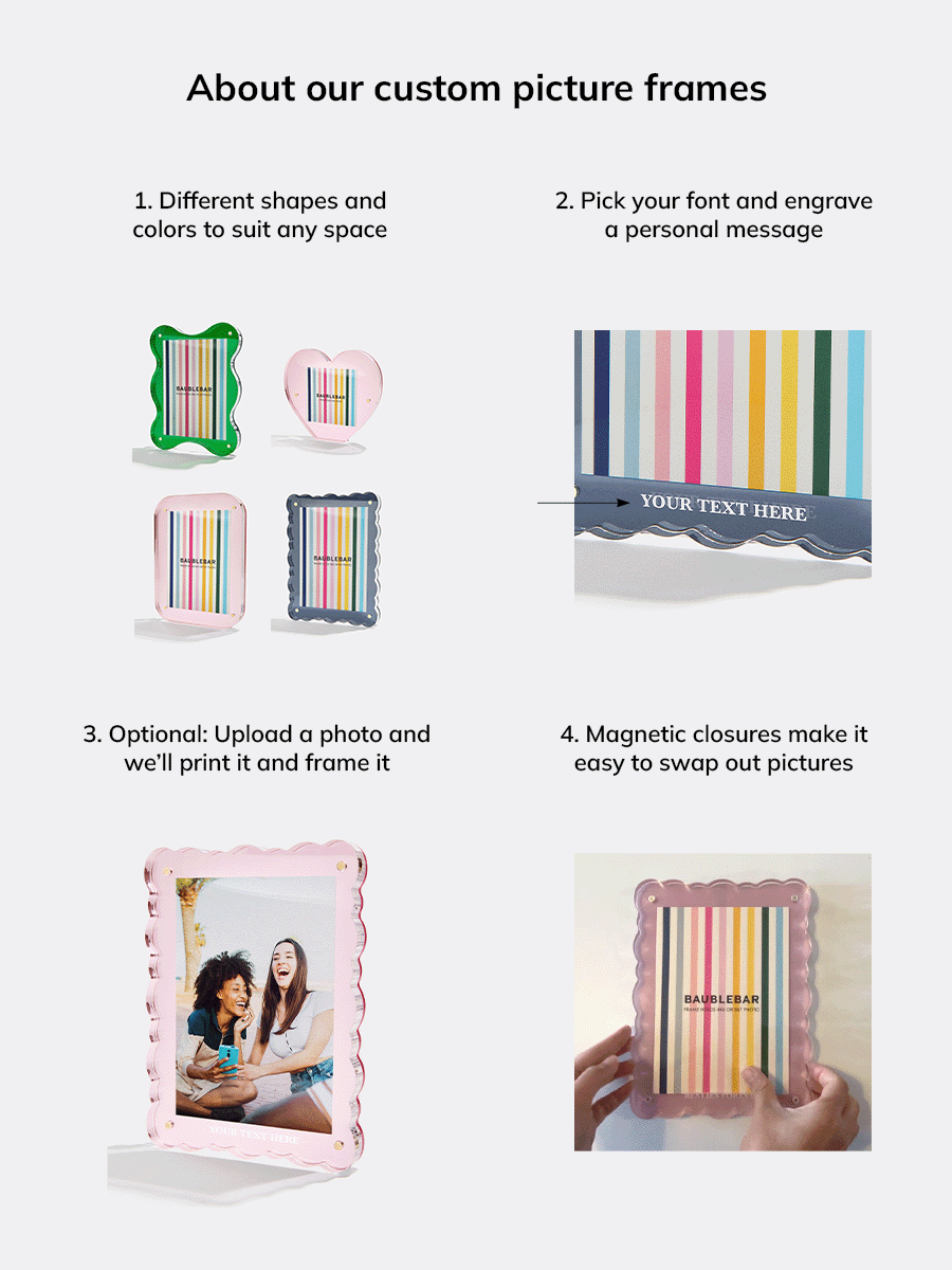 Picture Perfect Vertical Acrylic Frame - Retro Wavy Shape - Image 3