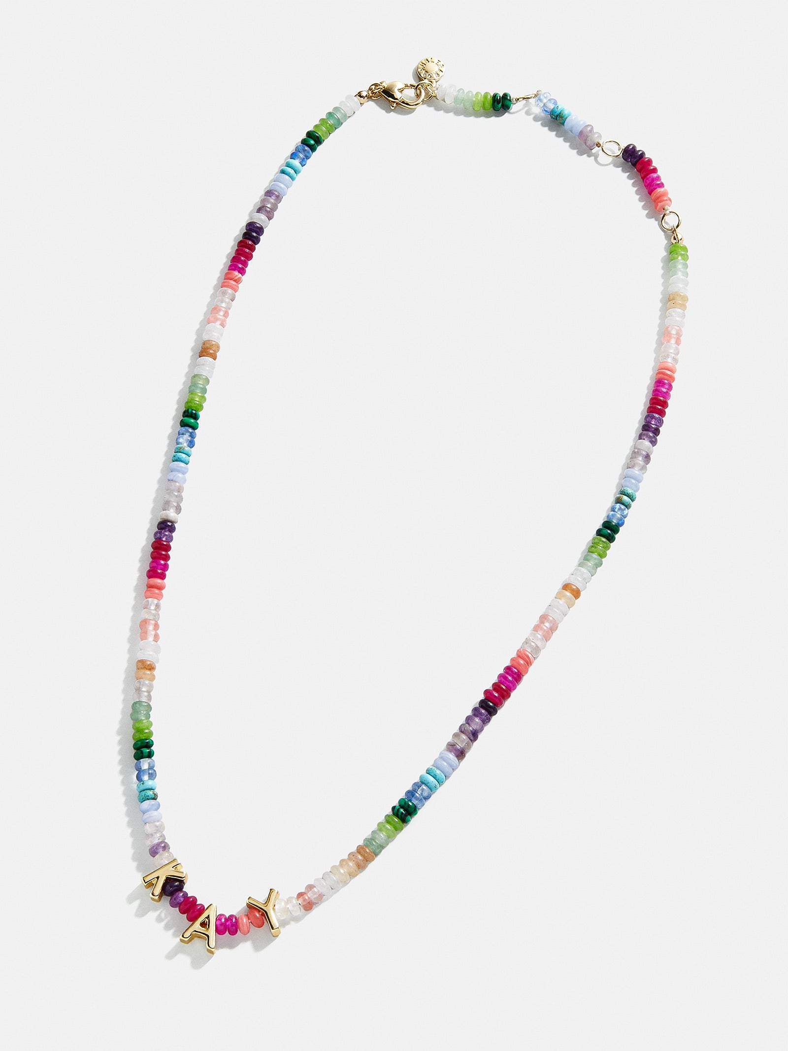 Semi-Precious Custom Nameplate Necklace - Multi - Image 3